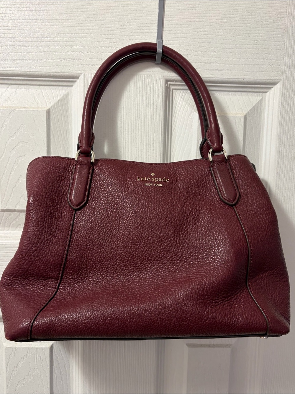 Kate Spade Burgundy Pebbled Leather Handbag